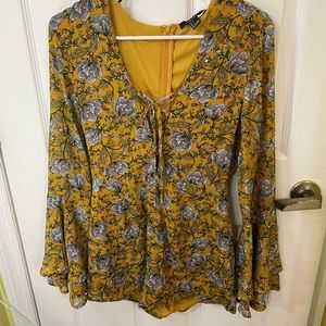 Yellow Floral Romper